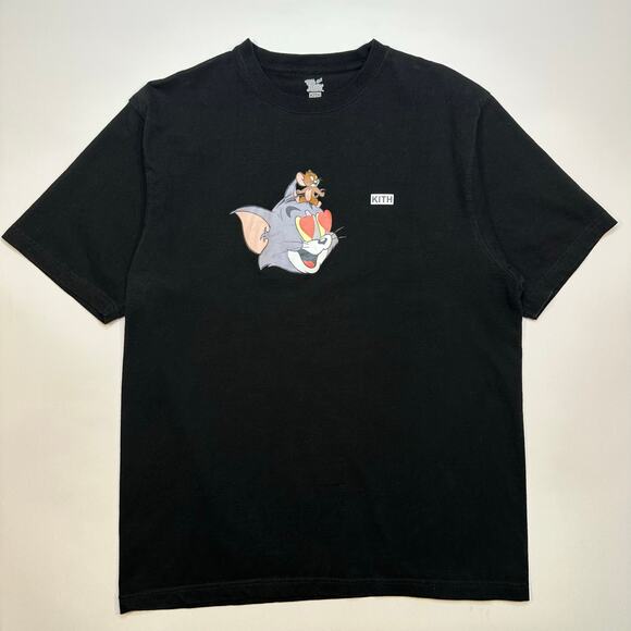 KITH x Tom & Jerry Black Cotton Tee Size XL - Picture 1 of 7